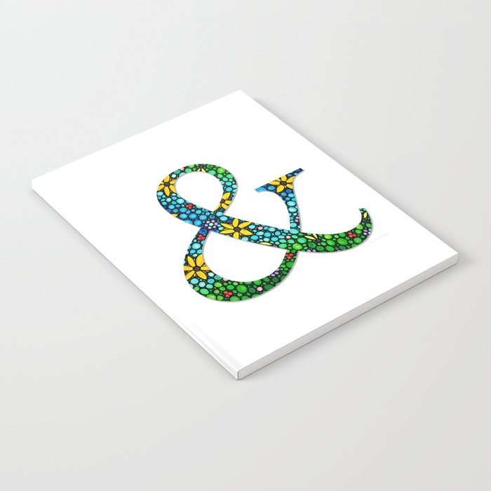 Ampersand Art - Whimsical Floral Flower Punctuation Sign Notebook