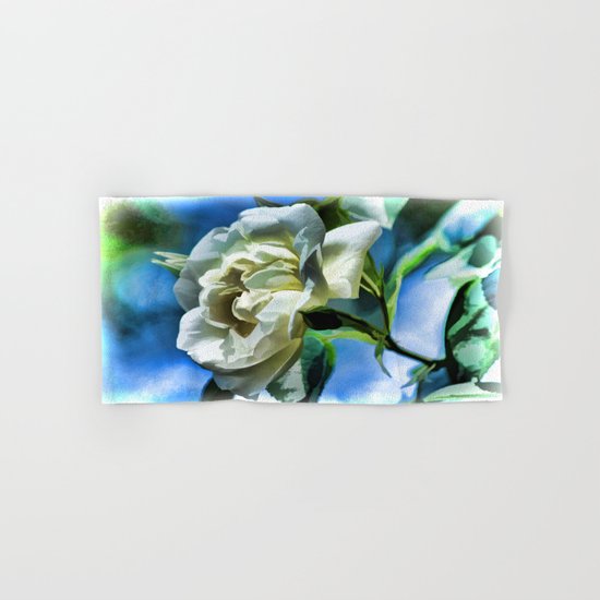 Summer White Rose Hand & Bath Towel