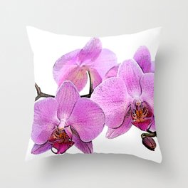 orchid flower minimalist minimal Throw Pillow