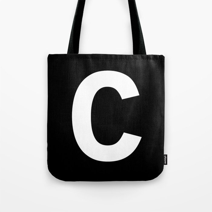 Letter C (White & Black) Tote Bag