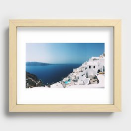Visit to Santorini Recessed Framed Print