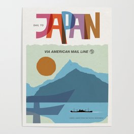 Sail to Japan via American Mail Line Poster