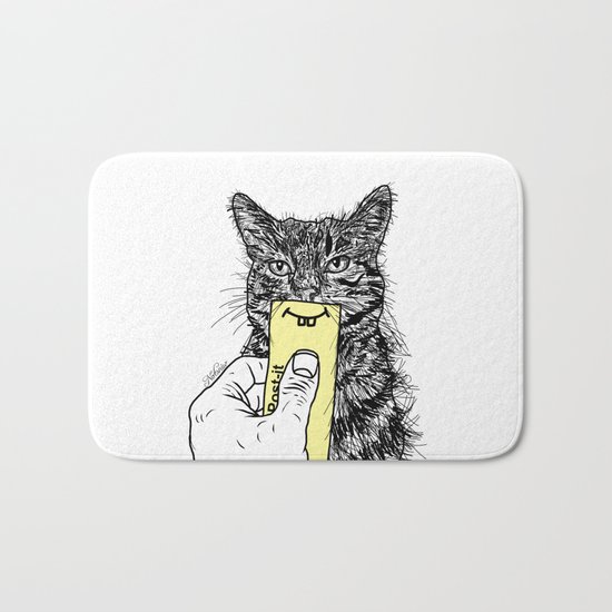 Cat Emoji - P0st it with a smile Bath Mat