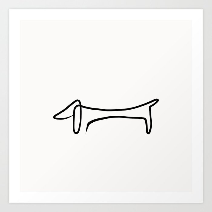 Le Chien Picasso Line Art Dog Art Print