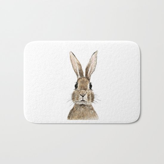 cute innocent rabbit Bath Mat