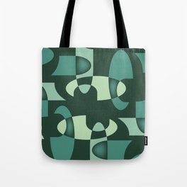 Aqua & Green Geometric Shapes Tote Bag