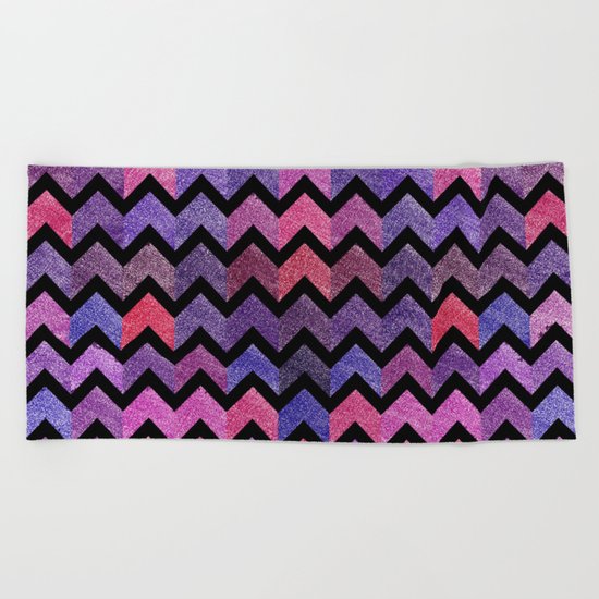 Glitter Chevron II Beach Towel