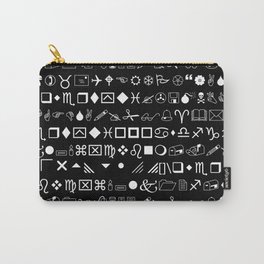 Wingdings Symbols Black Background White Font Carry-All Pouch