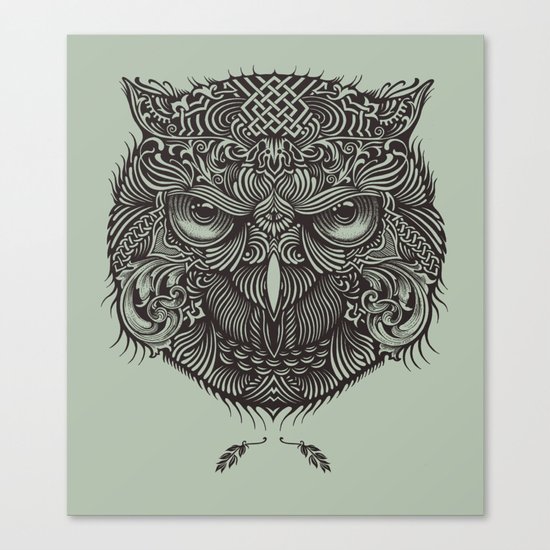 Warrior Owl Face Canvas Print