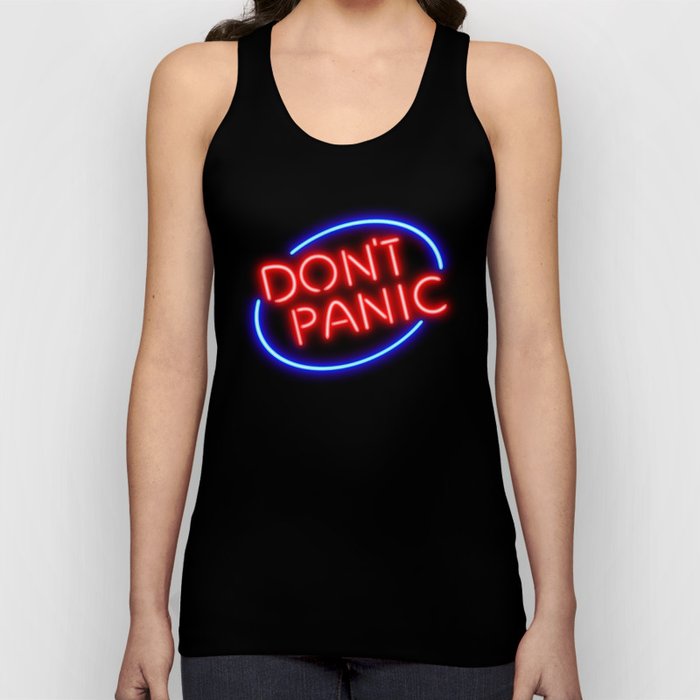 Hitchhiker's Guide - "Don't Panic" Neon Sign Tank Top