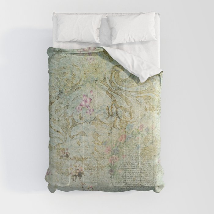 Vintage French Floral Wallpaper Comforter