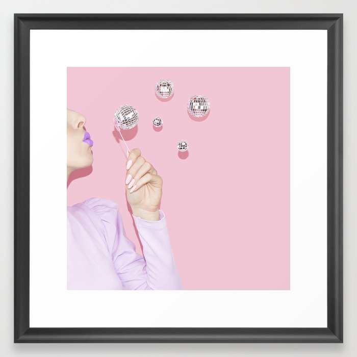 Disco Bubbles Framed Art Print