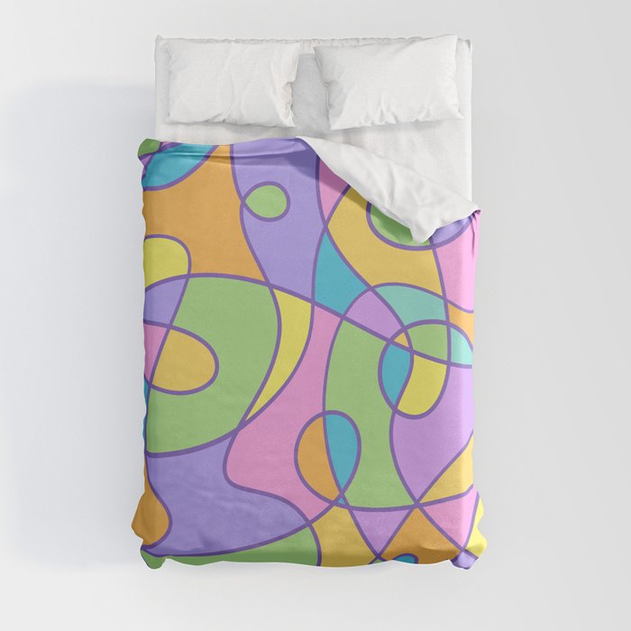 Colorful Abstract Doodly Design Duvet Cover