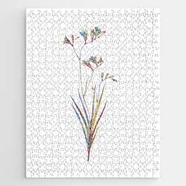 Floral Freesia Mosaic on White Jigsaw Puzzle