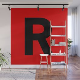 Letter R (Black & Red) Wall Mural