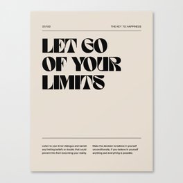 Let Go Of Your Limits Motivational Quote Canvas Print
