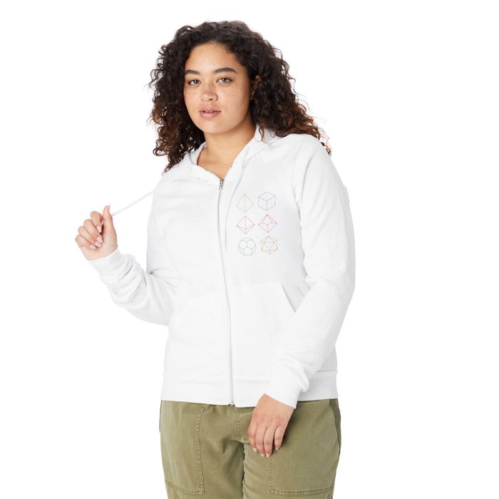 Minimal DnD DnD Dungeons Dragons D D Full Zip Hoodie by