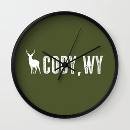 Deer: Cody, Wyoming Wall Clock
