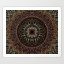 Mandala in brown tones Art Print