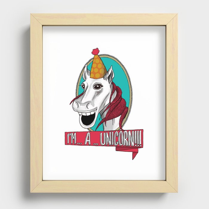 Sylvester the Wannabe Unicorn Recessed Framed Print