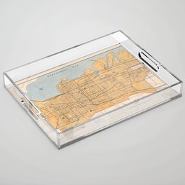 1915 Vintage Map of Hamilton, Ontario Acrylic Tray