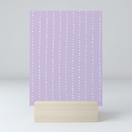 Dotted Lines White On Soft Lilac Mini Art Print