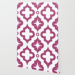 Magenta Ornamental Arabic Pattern Wallpaper