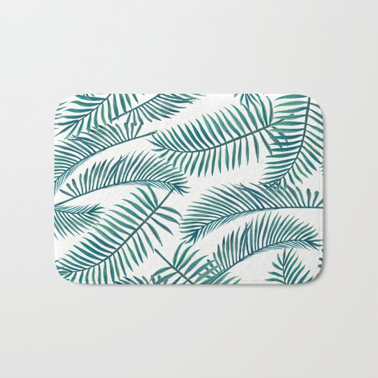 Palm Leaf Pattern Bath Mat