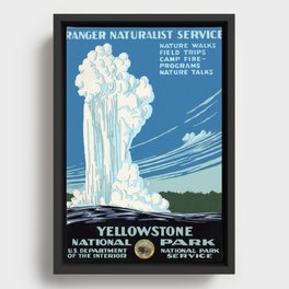 Ranger Naturalist Service Yellowstone National Park Vintage Poster Framed Canvas