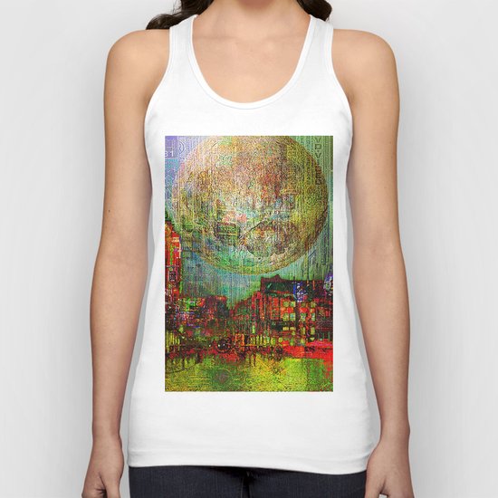 Moon on the city Unisex Tank Top