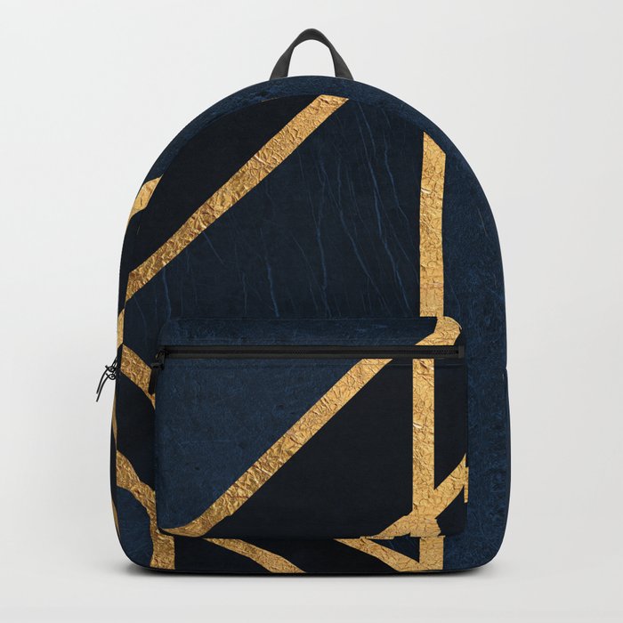Art Deco Dark Midnight Blue Backpack