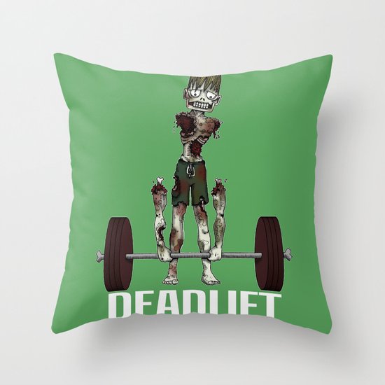 Crossfit Zombie by RonkyTonk doing Deadlift Throw Pillow