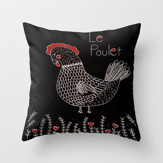 Le Poulet Throw Pillow