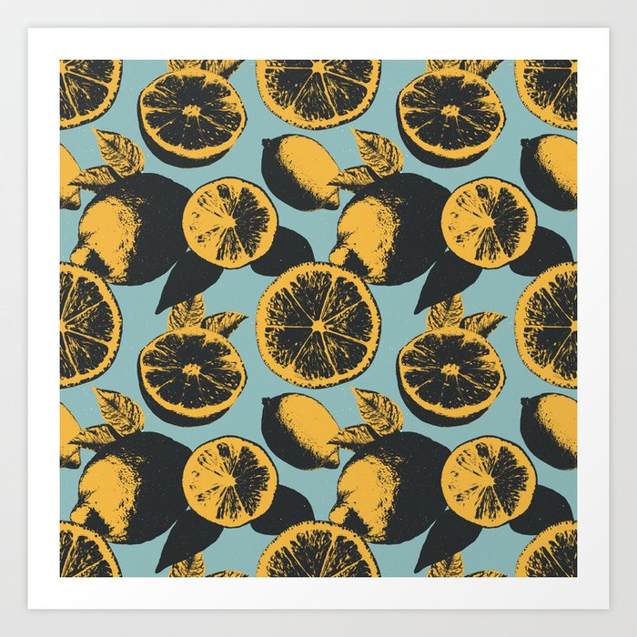 Pop Art Citrus Pattern Art Print