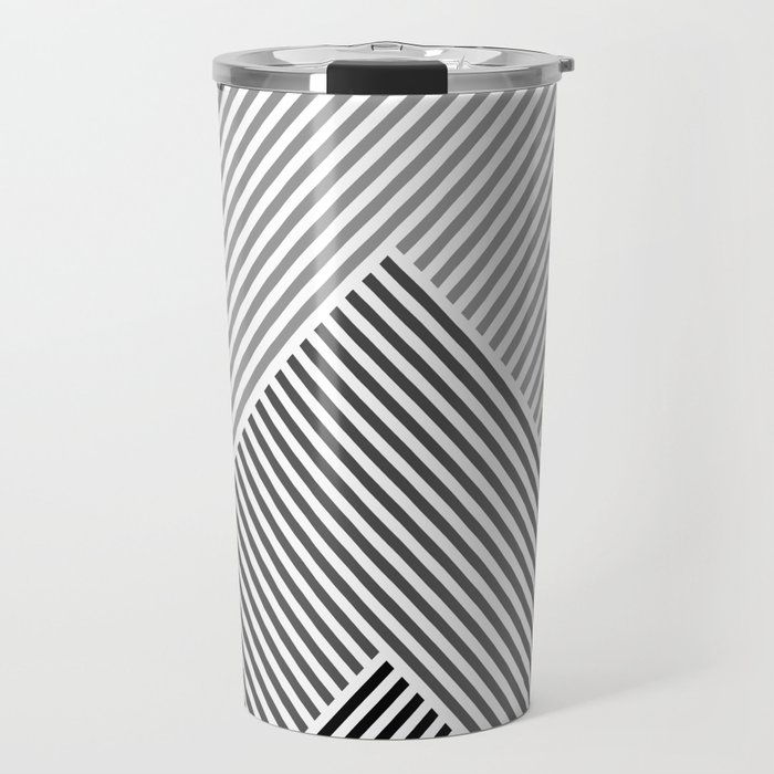 Shades of Grey Abstract geometric pattern Travel Mug