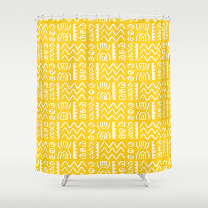 Enchanted Garden Yellow Shower Curtain