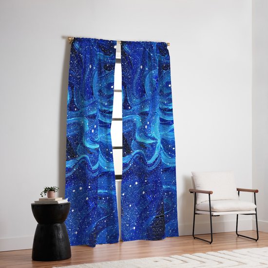 Galaxy Painting Acrylic Galaxy Art Blackout Curtain By Olechka