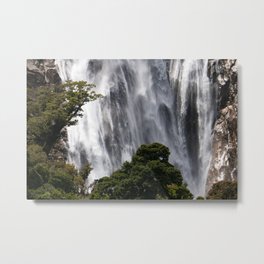 Milford Sounds Waterfall Metal Print | Water, Powerful, Landscape, Southisland, Lake, Waterfall, Kiwi, Newzealand, Nature, Milfordsounds 