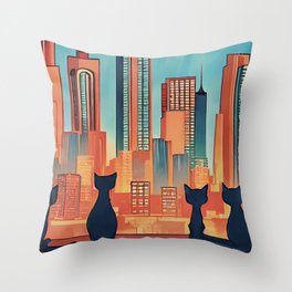 Kittyscape Throw Pillow