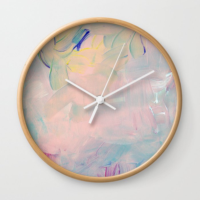 Abstract paint in pink Wall Clock