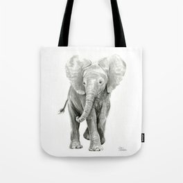 Baby Elephant Watercolor Tote Bag
