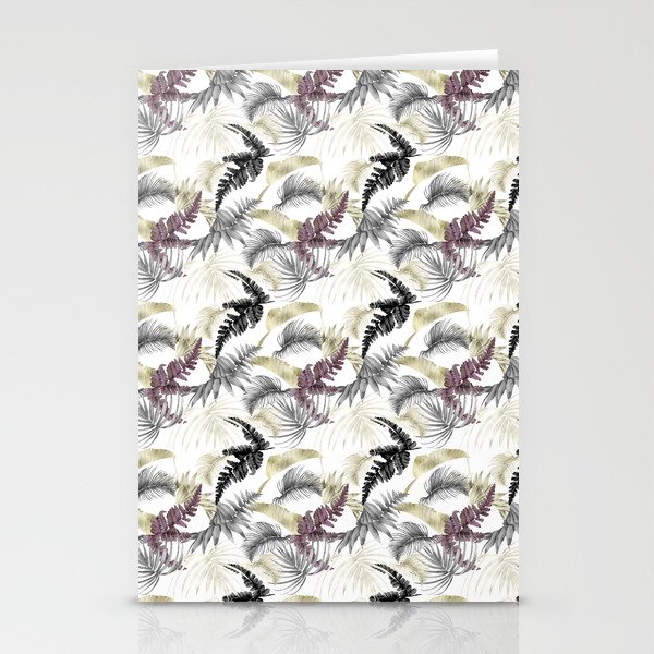 Pretty Palm Leaves Foliage Pattern Stationery Cards