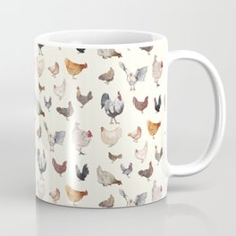Chicken Happy on Cream Background Coffee Mug