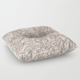 Vintage Map of The Adirondack Mountains (1901) Floor Pillow