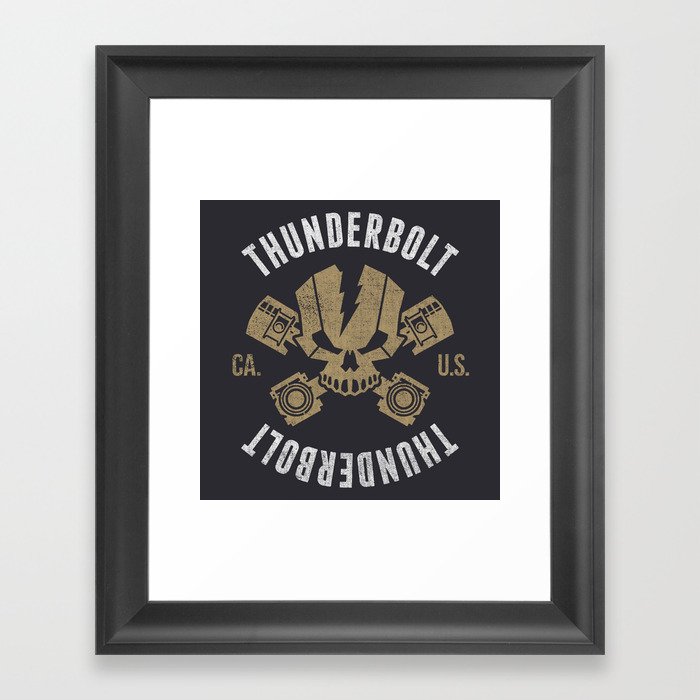 thunderboltGoldWhiteDBlue Framed Art Print
