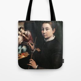 Sofonisba Anguissola - Self-portrait at the Easel Painting a Devotional Panel Tote Bag