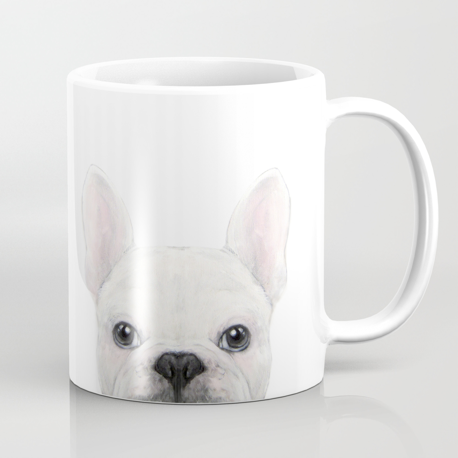 French Bulldog White Dog Illustration Original Painting Print