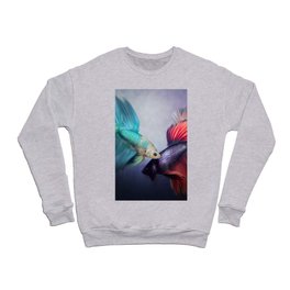Great Barrier Reef tropical coloful betta fish coral reef nautical maritime seascape painting Crewneck Sweatshirt