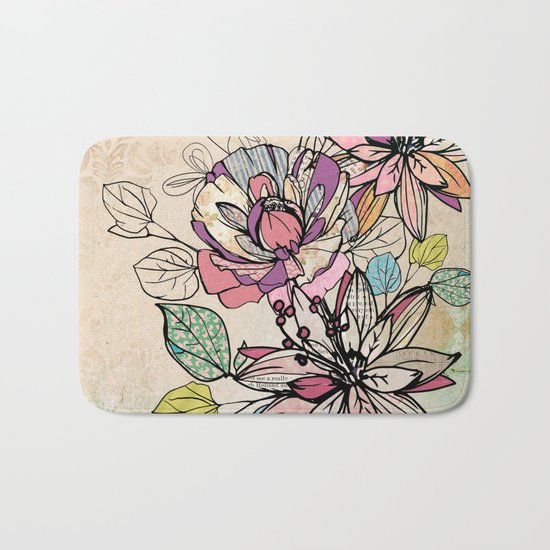 Paper Flowers #6 Bath Mat