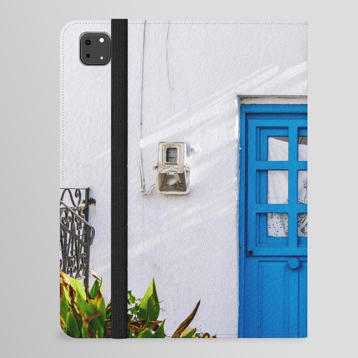 The Blue Greek Door | Mediterranean Travel Photography Fine Art  iPad Folio Case